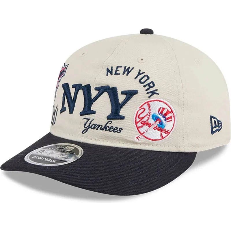 lippikset-kaareva-beige-snapback-9fifty-retro-crown-scatter-new-york-yankees-mlb-new-era