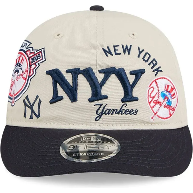 lippikset-kaareva-beige-snapback-9fifty-retro-crown-scatter-new-york-yankees-mlb-new-era