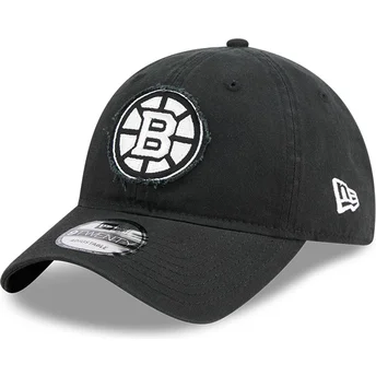 Lippikset kaareva musta säädettävä nauha 9TWENTY Stamp Boston Bruins NHL New Era