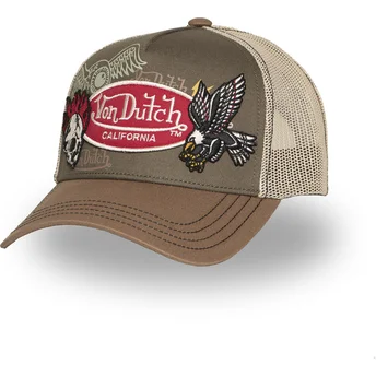 Von Dutch PATCHES12 Brown Trucker Hat