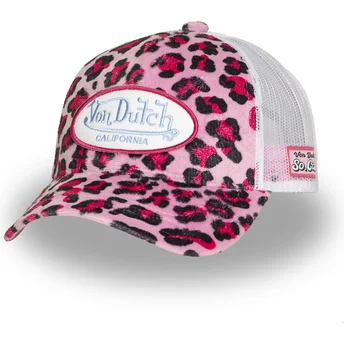 Lippikset kaareva rekka leopardi snapback rosa PSA P Von Dutch
