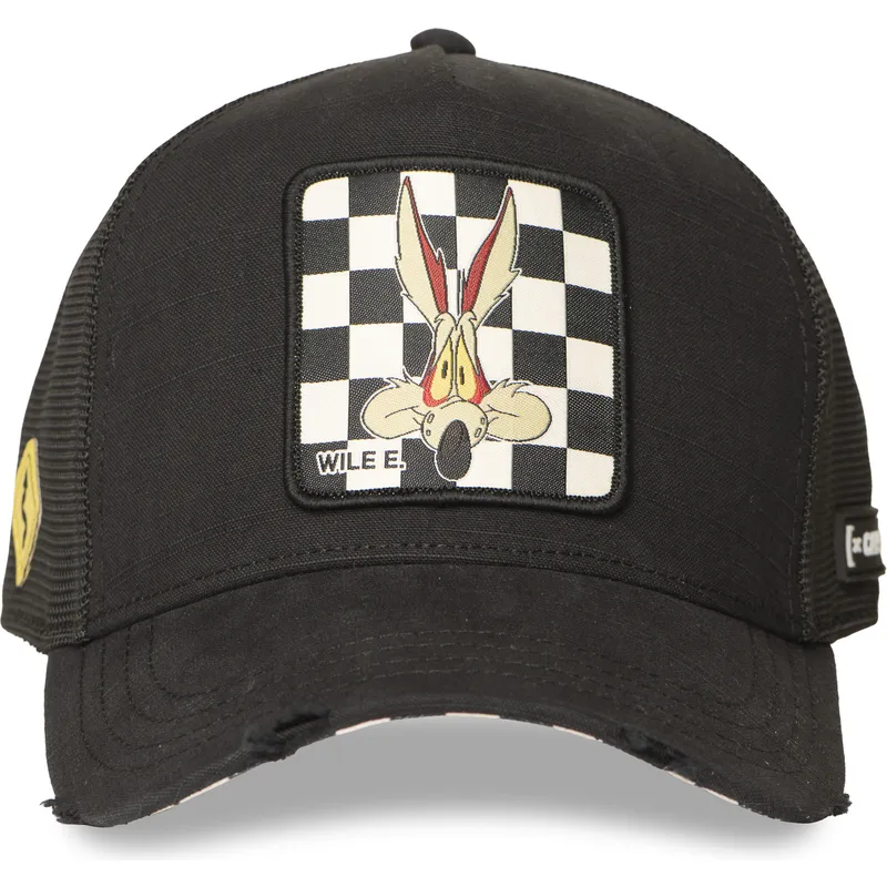lippikset-kaareva-rekka-musta-snapback-loo12-wil-kojootti-looney-tunes-capslab