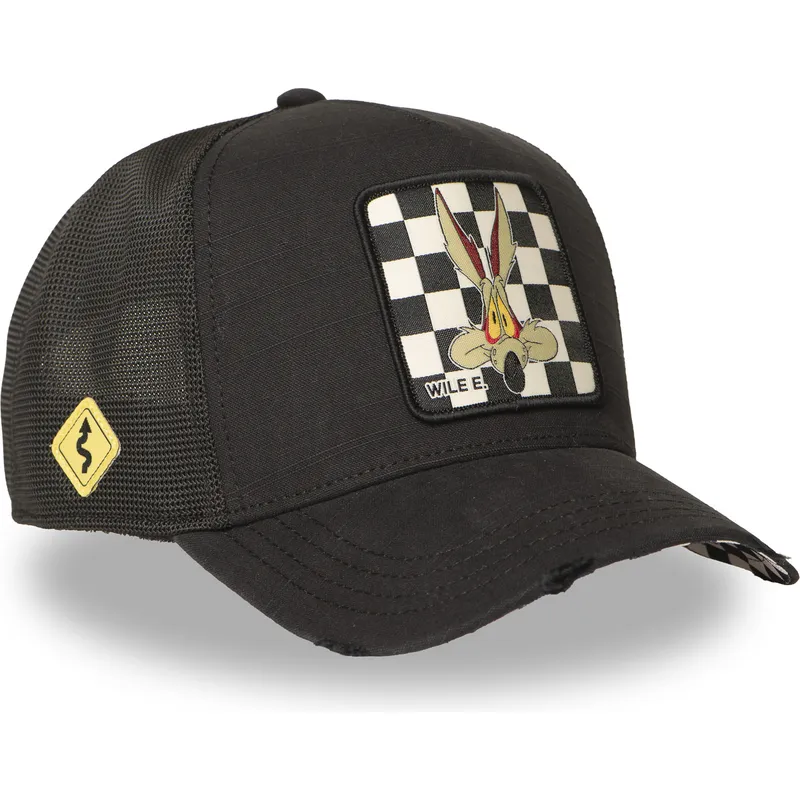 lippikset-kaareva-rekka-musta-snapback-loo12-wil-kojootti-looney-tunes-capslab