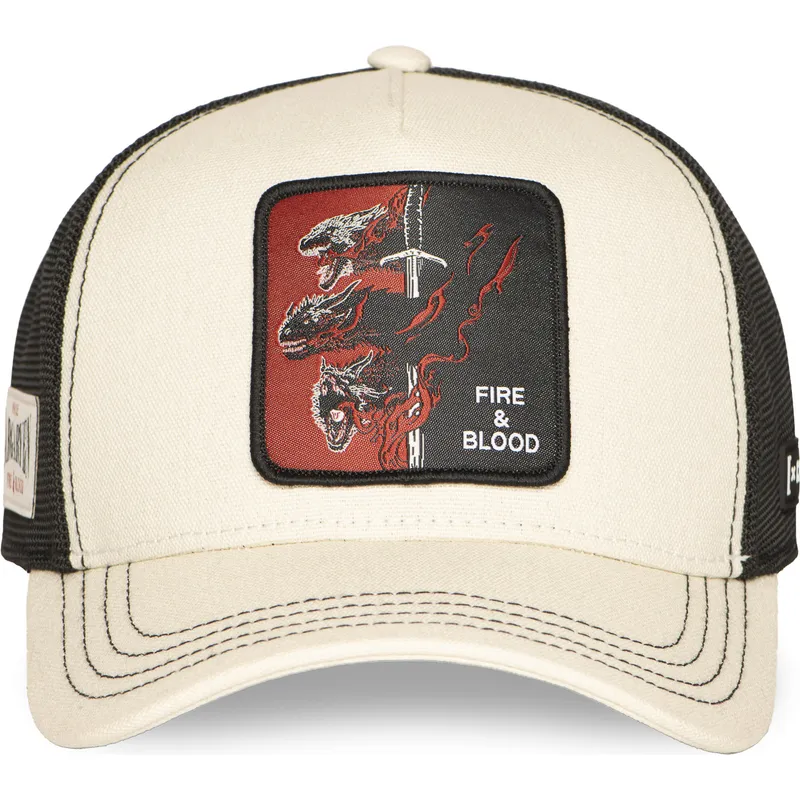 cap-kaareva-beige-snapback-casa-targaryen-fire-and-blood-got-tar-juego-house-targaryen-game-of-thrones-capslab