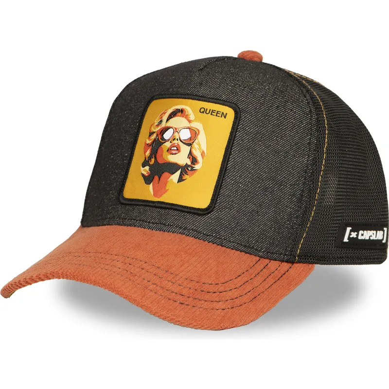 lippikset-kaareva-rekka-musta-snapback-queen-fam-que-marilyn-monroe-famous-capslab