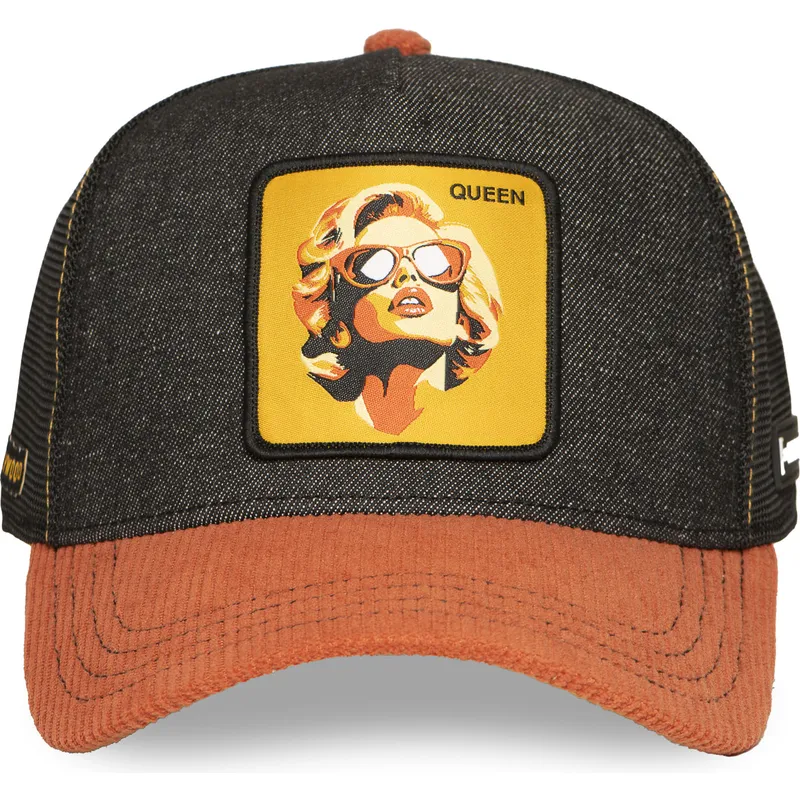 lippikset-kaareva-rekka-musta-snapback-queen-fam-que-marilyn-monroe-famous-capslab