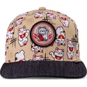 lippikset-littea-beige-snapback-lapsille-lucky-cat-linen-djinns