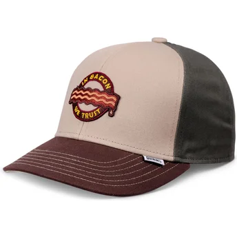 Lippikset kaareva monivärinen snapback lapsille Food Bacon Basic Djinns