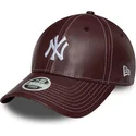new-era-curved-brim-9forty-topstitch-pu-new-york-yankees-mlb-maroon-adjustable-cap