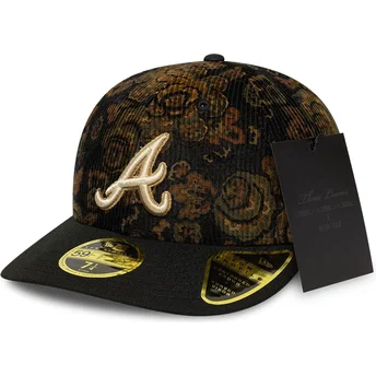 Cap kaareva black ajustada 59FIFTY Low Profile Floral Cord Three Looms Printed Corduroy Atlanta Braves MLB New Era