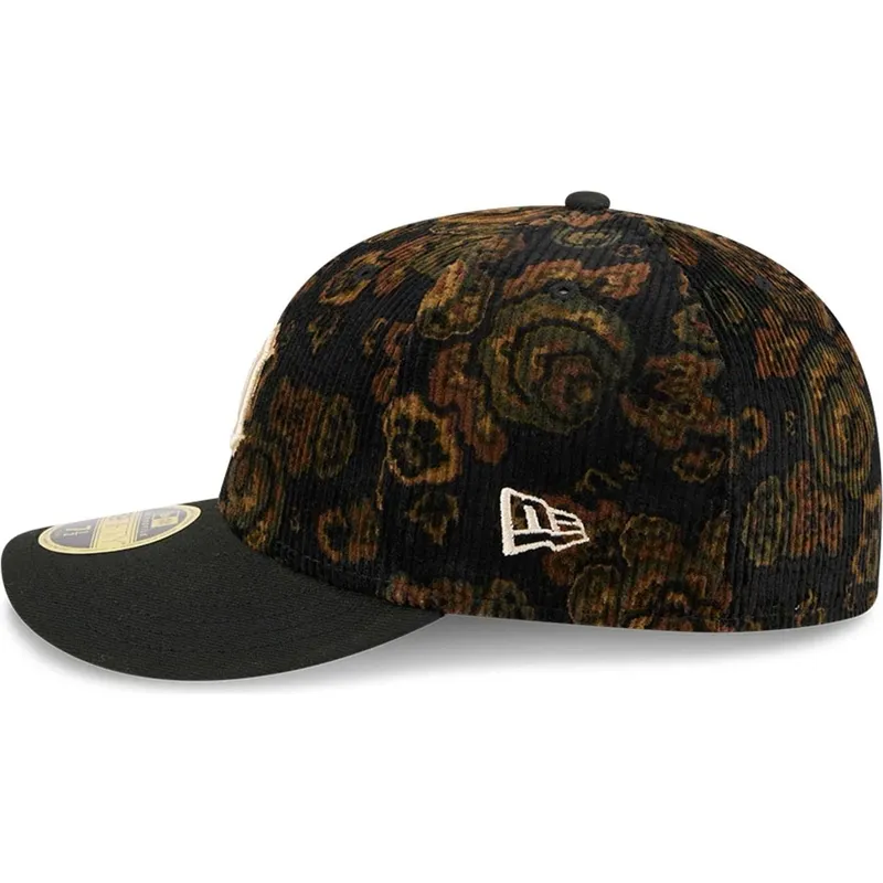 cap-kaareva-black-ajustada-59fifty-low-profile-floral-cord-three-looms-printed-corduroy-detroit-tigers-mlb-new-era
