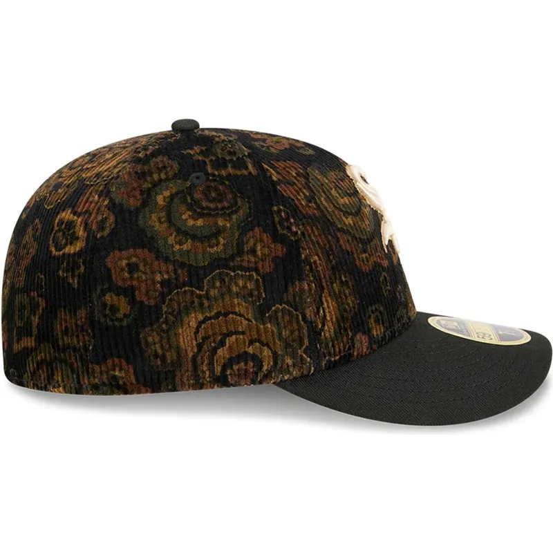 cap-kaareva-black-ajustada-59fifty-low-profile-floral-cord-three-looms-printed-corduroy-chicago-white-sox-mlb-new-era