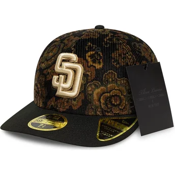 Cap kaareva black ajustada 59FIFTY Low Profile Floral Cord Three Looms Printed Corduroy San Diego Padres MLB New Era