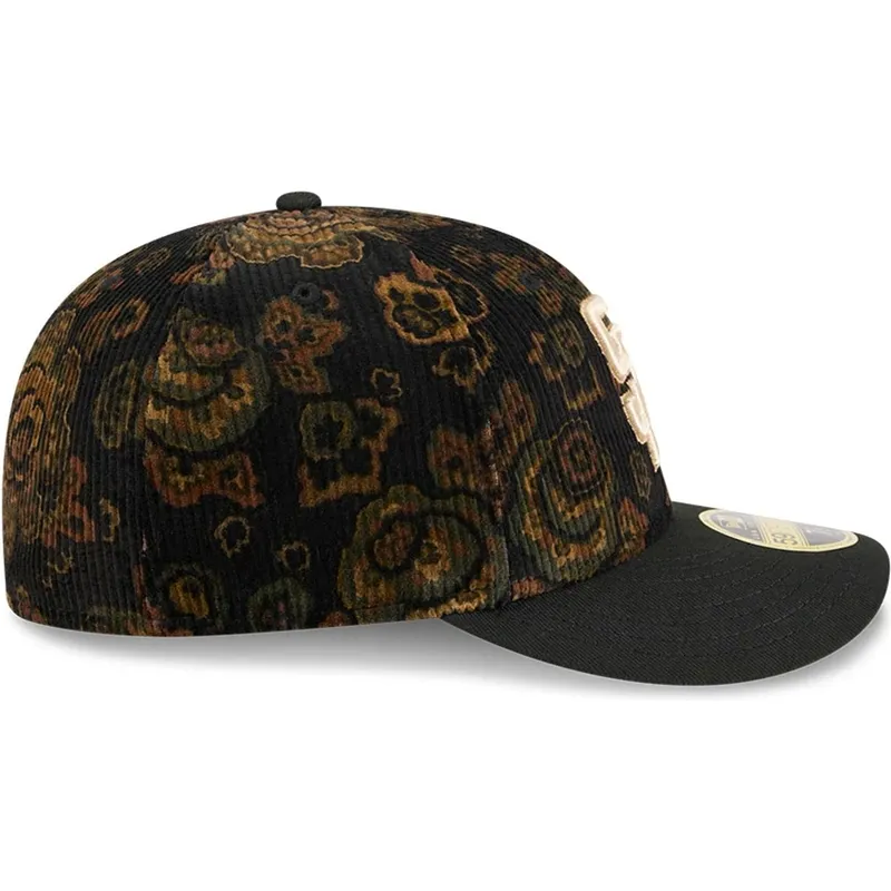cap-kaareva-black-ajustada-59fifty-low-profile-floral-cord-three-looms-printed-corduroy-san-diego-padres-mlb-new-era cap-kaareva-black-ajustada-59fifty-low-profile-floral-cord-three-looms-printed-corduroy-san-diego-padres-mlb-new-era