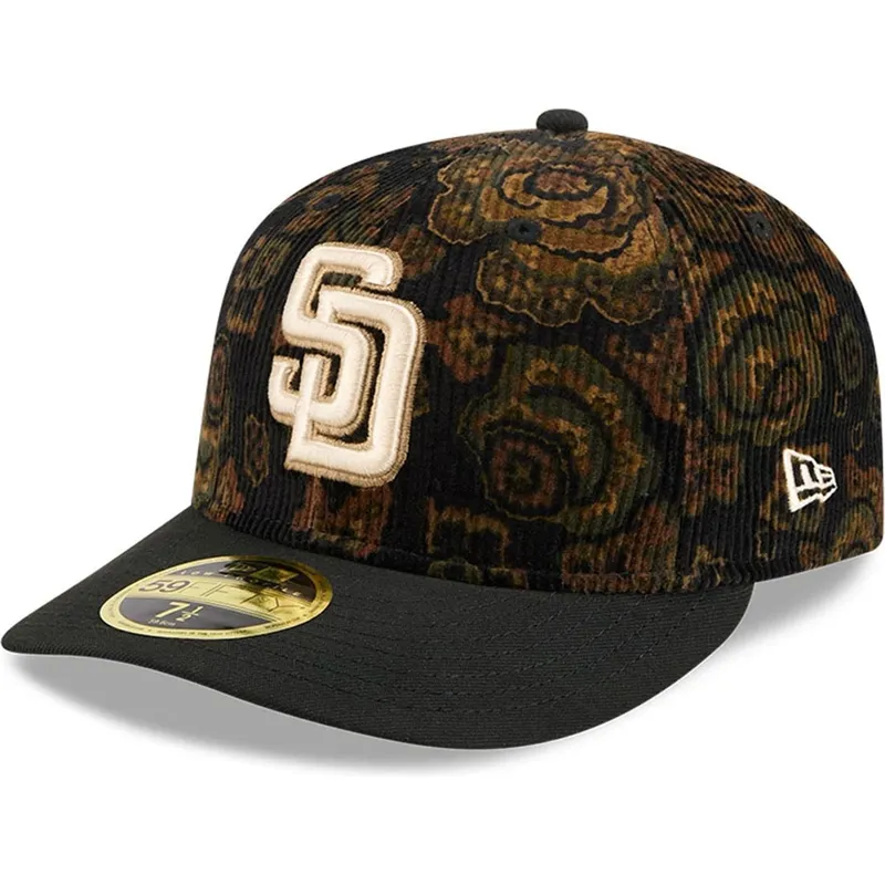 cap-kaareva-black-ajustada-59fifty-low-profile-floral-cord-three-looms-printed-corduroy-san-diego-padres-mlb-new-era cap-kaareva-black-ajustada-59fifty-low-profile-floral-cord-three-looms-printed-corduroy-san-diego-padres-mlb-new-era