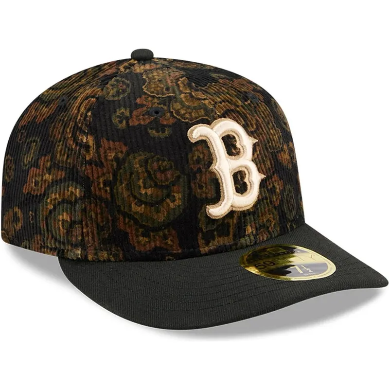 cap-kaareva-black-ajustada-59fifty-low-profile-floral-cord-three-looms-printed-corduroy-boston-red-sox-mlb-new-era cap-kaareva-black-ajustada-59fifty-low-profile-floral-cord-three-looms-printed-corduroy-boston-red-sox-mlb-new-era