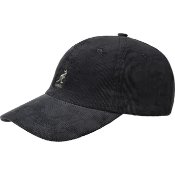 Lippikset kaareva musta säädettävä nauha Cord Baseball Black Kangol