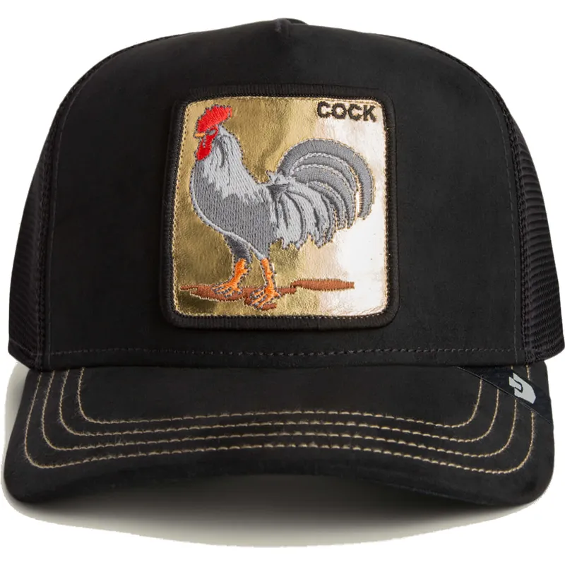 lippikset-kaareva-rekka-musta-snapback-cock-golden-suede-the-farm-goorin-bros