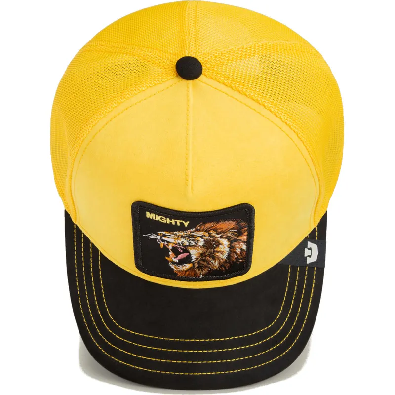 lippikset-kaareva-rekka-keltainen-snapback-mighty-lion-suede-the-farm-goorin-bros lippikset-kaareva-rekka-keltainen-snapback-mighty-lion-suede-the-farm-goorin-bros