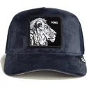 lippikset-kaareva-rekka-laivastonsininen-snapback-king-lion-velour-the-farm-goorin-bros