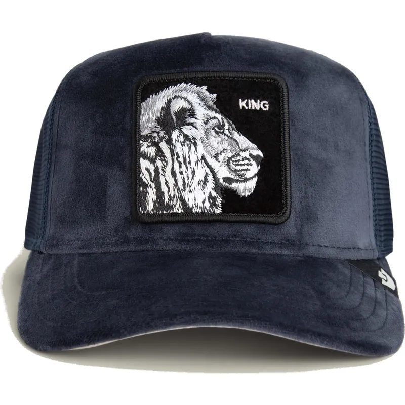 lippikset-kaareva-rekka-laivastonsininen-snapback-king-lion-velour-the-farm-goorin-bros