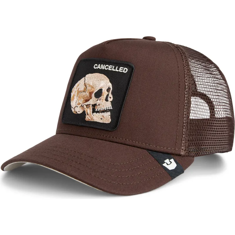 lippikset-kaareva-rekka-ruskea-snapback-the-cancelled-skull-grit-the-farm-goorin-bros