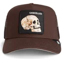lippikset-kaareva-rekka-ruskea-snapback-the-cancelled-skull-grit-the-farm-goorin-bros