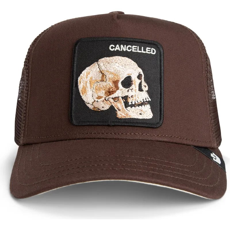 lippikset-kaareva-rekka-ruskea-snapback-the-cancelled-skull-grit-the-farm-goorin-bros