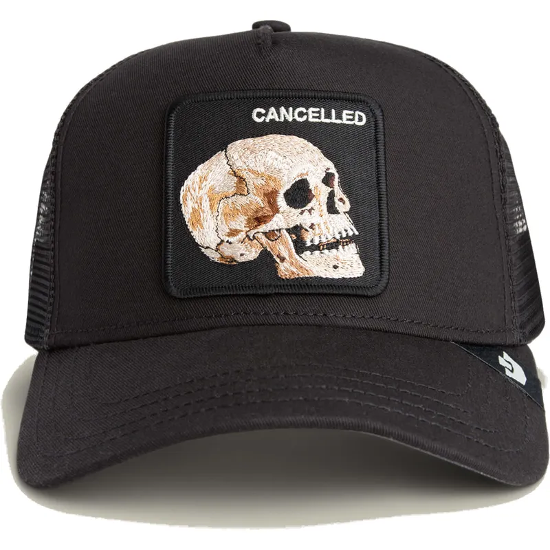 lippikset-kaareva-rekka-musta-snapback-the-cancelled-skull-grit-the-farm-goorin-bros