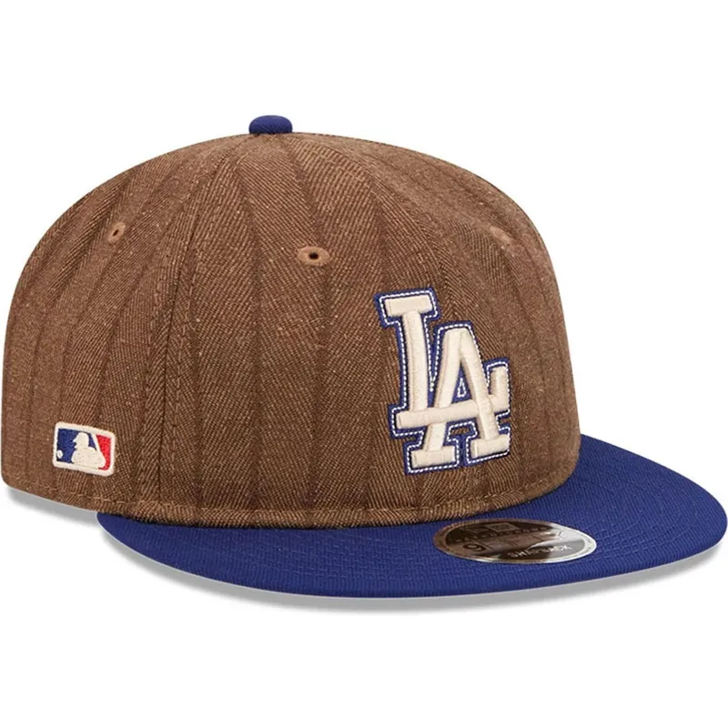 lippikset-littea-ruskea-saadettava-nauha-9fifty-retro-crown-wool-pinstripe-los-angeles-dodgers-mlb-new-era