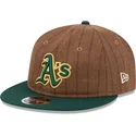 lippikset-littea-ruskea-saadettava-nauha-9fifty-retro-crown-wool-pinstripe-oakland-athletics-mlb-new-era