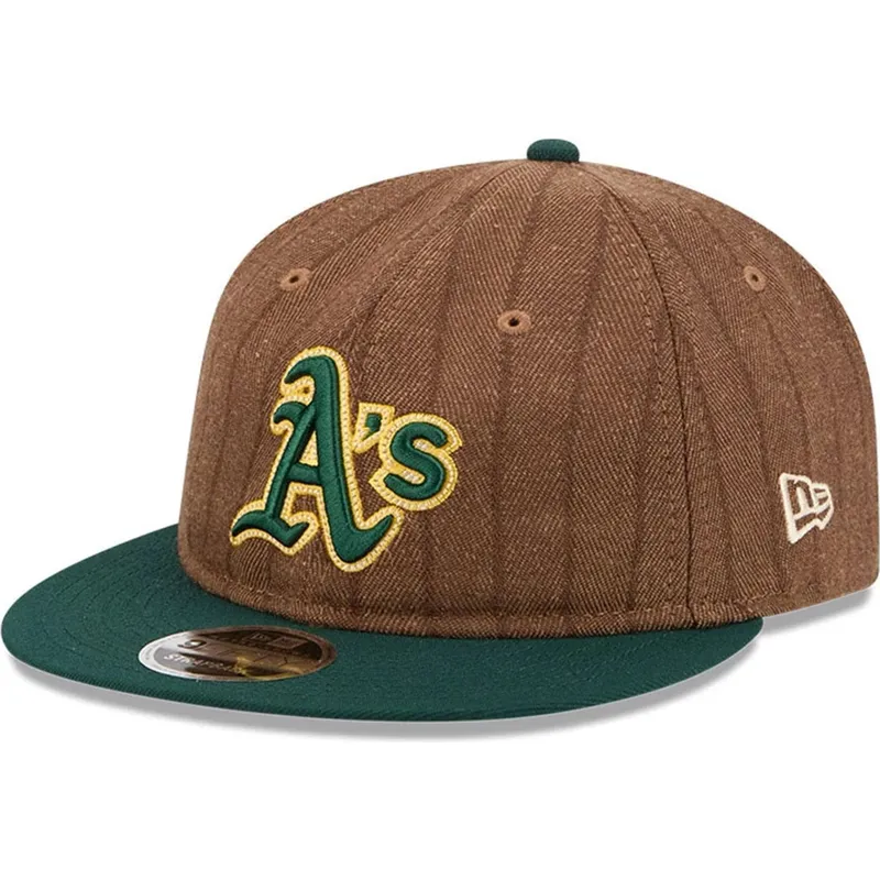 lippikset-littea-ruskea-saadettava-nauha-9fifty-retro-crown-wool-pinstripe-oakland-athletics-mlb-new-era