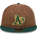 lippikset-littea-ruskea-saadettava-nauha-9fifty-retro-crown-wool-pinstripe-oakland-athletics-mlb-new-era