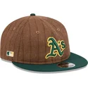 lippikset-littea-ruskea-saadettava-nauha-9fifty-retro-crown-wool-pinstripe-oakland-athletics-mlb-new-era