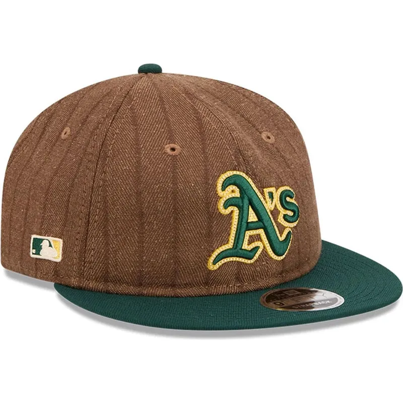 lippikset-littea-ruskea-saadettava-nauha-9fifty-retro-crown-wool-pinstripe-oakland-athletics-mlb-new-era
