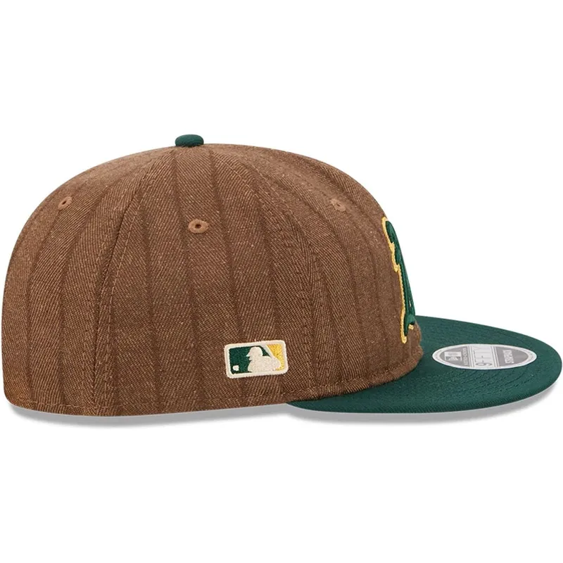 lippikset-littea-ruskea-saadettava-nauha-9fifty-retro-crown-wool-pinstripe-oakland-athletics-mlb-new-era