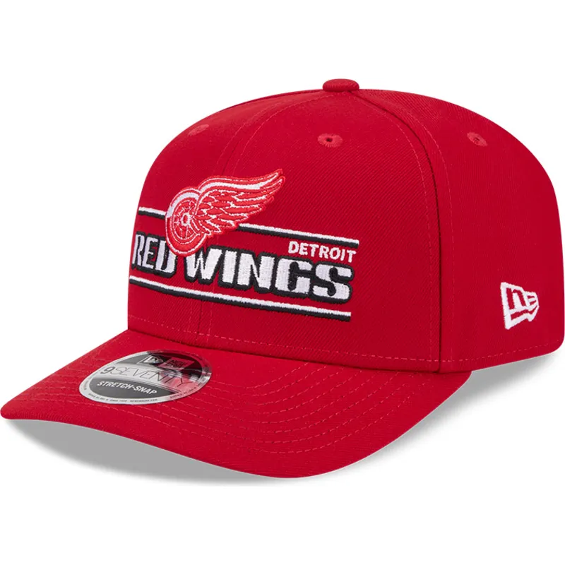 lippikset-kaareva-punainen-snapback-9seventy-stretch-snap-stated-detroit-red-wings-nhl-new-era