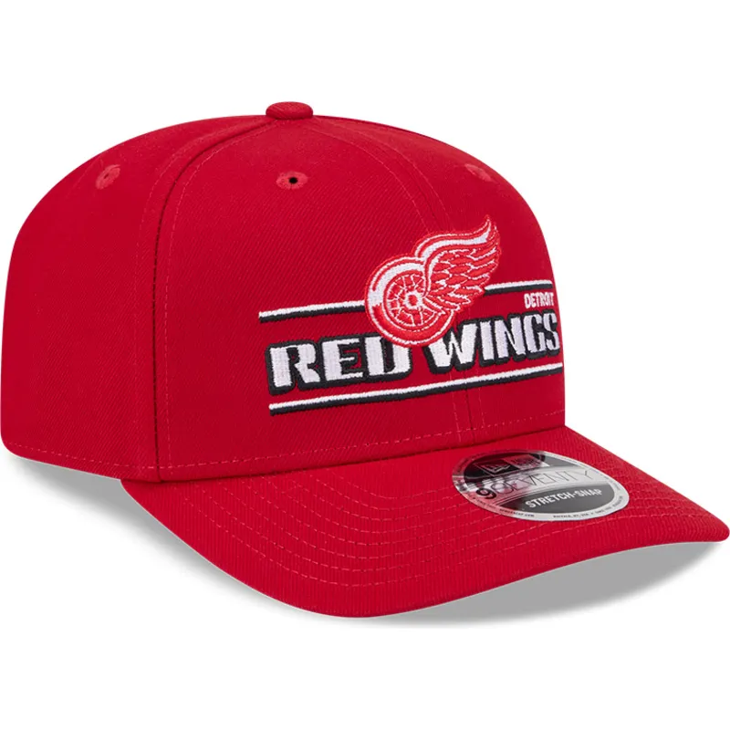 lippikset-kaareva-punainen-snapback-9seventy-stretch-snap-stated-detroit-red-wings-nhl-new-era
