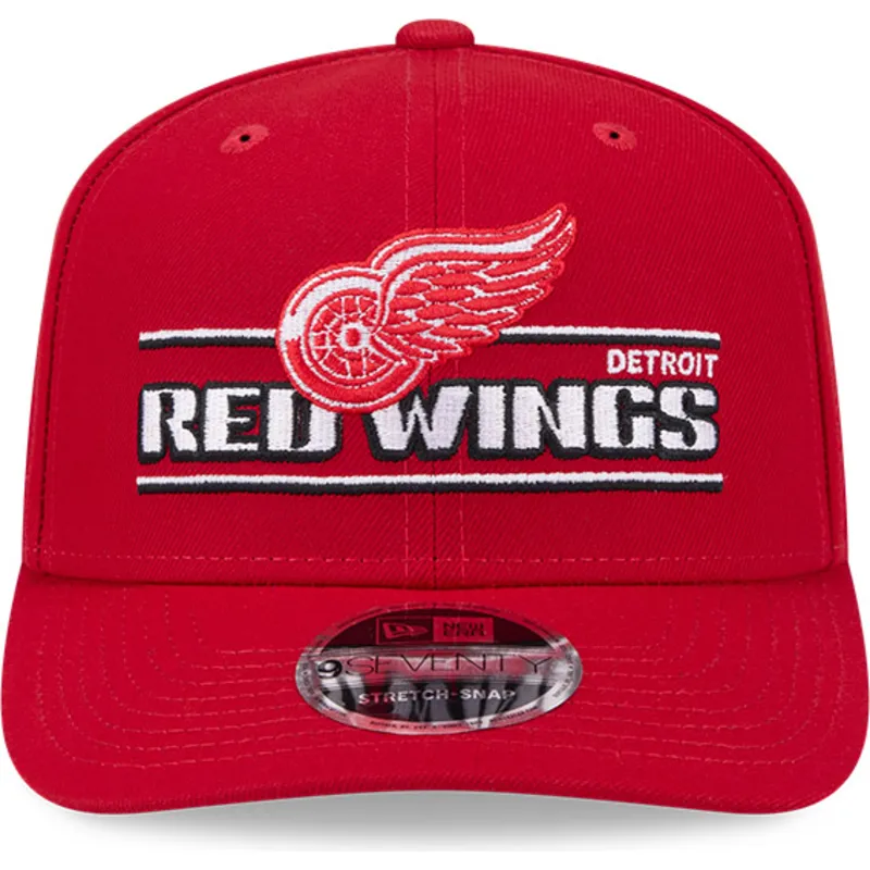 lippikset-kaareva-punainen-snapback-9seventy-stretch-snap-stated-detroit-red-wings-nhl-new-era