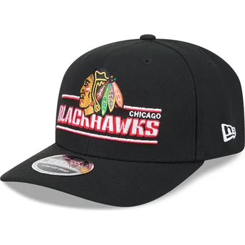 Cap kaareva black snapback 9SEVENTY Stretch Snap Stated Chicago Blackhawks NHL New Era