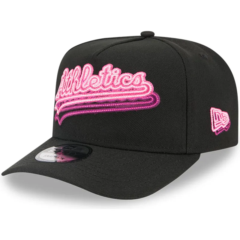 lippikset-kaareva-musta-snapback-9fifty-a-frame-neon-oakland-athletics-mlb-new-era