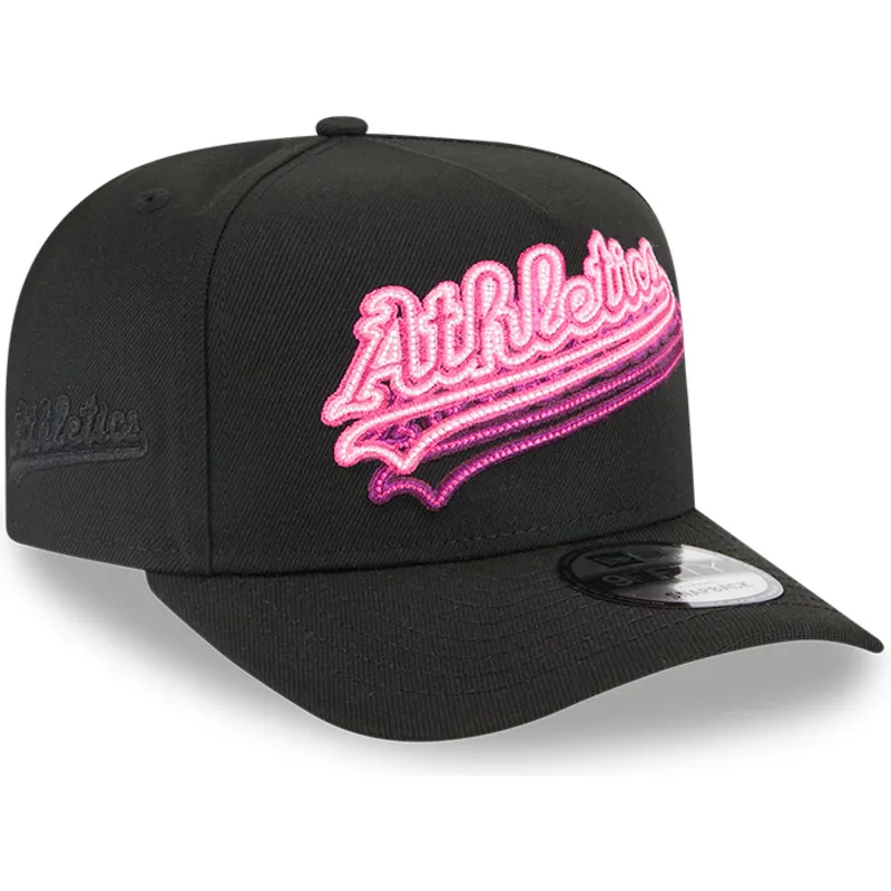 lippikset-kaareva-musta-snapback-9fifty-a-frame-neon-oakland-athletics-mlb-new-era