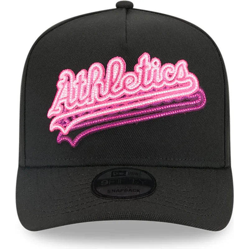 lippikset-kaareva-musta-snapback-9fifty-a-frame-neon-oakland-athletics-mlb-new-era