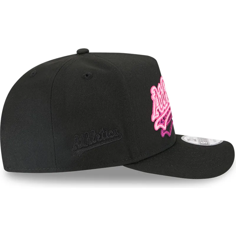 lippikset-kaareva-musta-snapback-9fifty-a-frame-neon-oakland-athletics-mlb-new-era