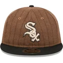 lippikset-littea-ruskea-saadettava-nauha-9fifty-retro-crown-wool-pinstripe-chicago-white-sox-mlb-new-era