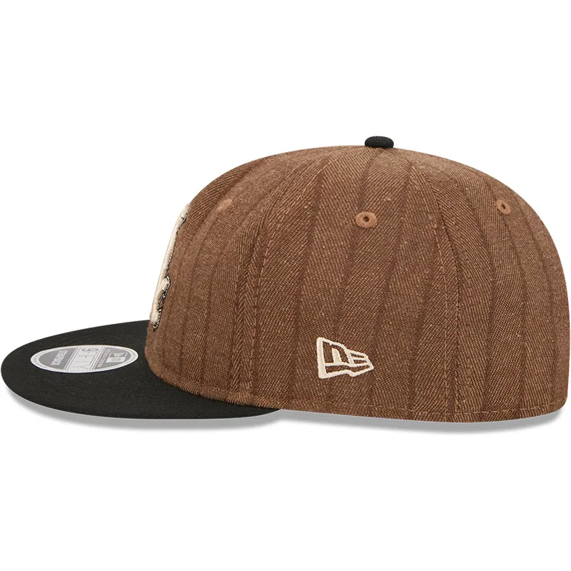 cap-littea-brown-adjustable-strap-9fifty-retro-crown-wool-pinstripe-chicago-white-sox-mlb-new-era cap-littea-brown-adjustable-strap-9fifty-retro-crown-wool-pinstripe-chicago-white-sox-mlb-new-era