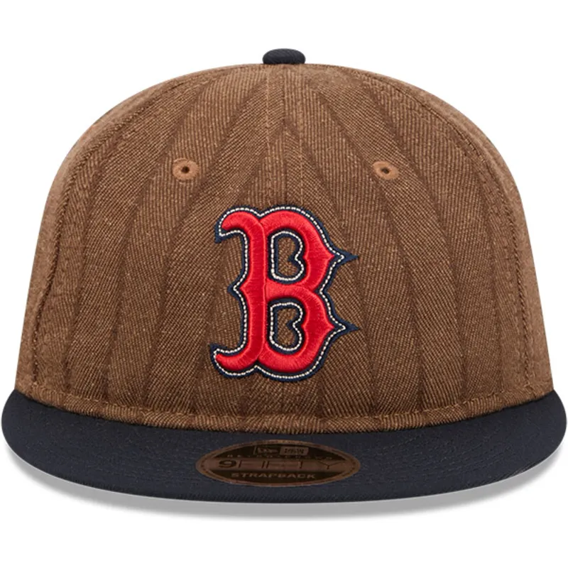lippikset-littea-ruskea-saadettava-nauha-9fifty-retro-crown-wool-pinstripe-boston-red-sox-mlb-new-era