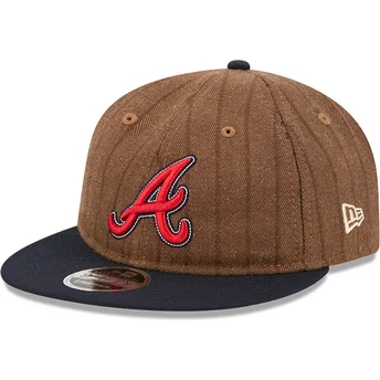 Lippikset litteä ruskea säädettävä nauha 9FIFTY Retro Crown Wool Pinstripe Atlanta Braves MLB New Era
