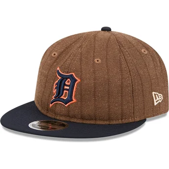 Lippikset litteä ruskea säädettävä nauha 9FIFTY Retro Crown Wool Pinstripe Detroit Tigers MLB New Era
