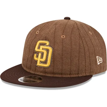 Lippikset litteä ruskea säädettävä nauha 9FIFTY Retro Crown Wool Pinstripe San Diego Padres MLB New Era